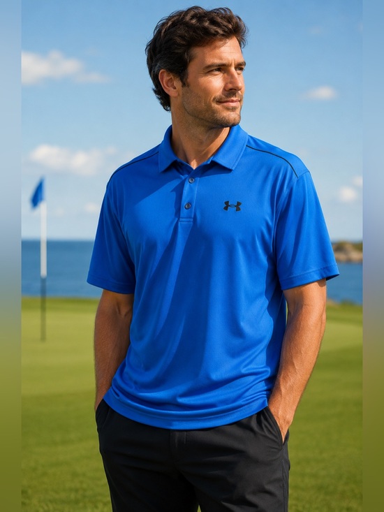 Under Armour Other - Under Armour HeatGear Golf Polo | Men’s Blue Performance Shirt | Large